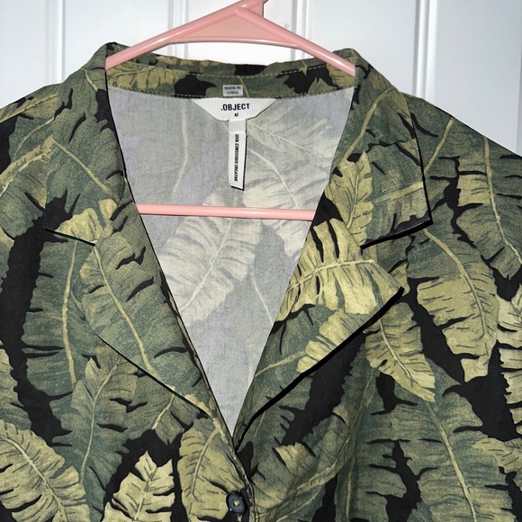OBJECT CO-ORD SHIRT IN PALM PRINT-GREEN - Picture 2 of 4
